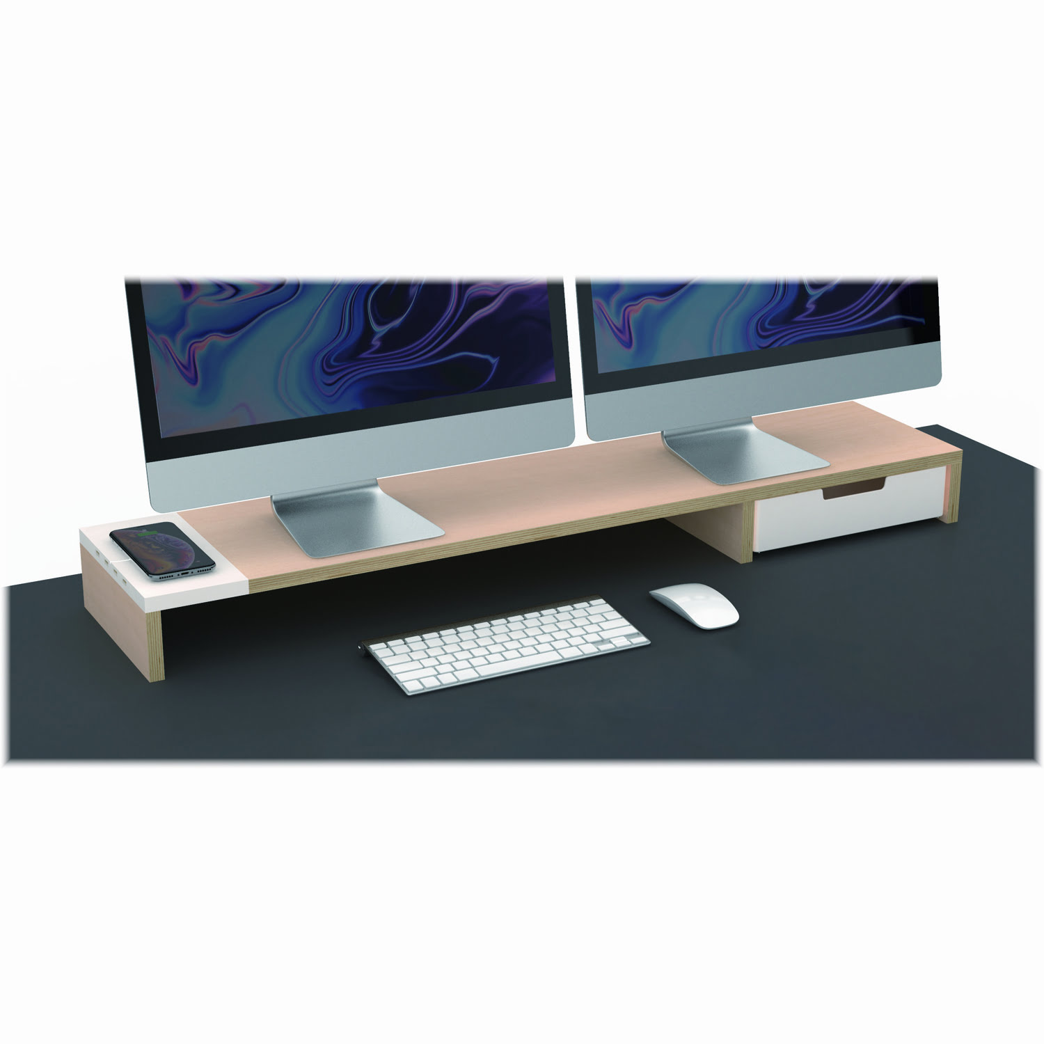 RIALZO PER MONITOR EYES 9 DUAL - BIANCO - Archimede Shopping